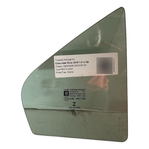 Vidro Porta Traseira Direita (fixo) Onix Prisma 2013 A 2020